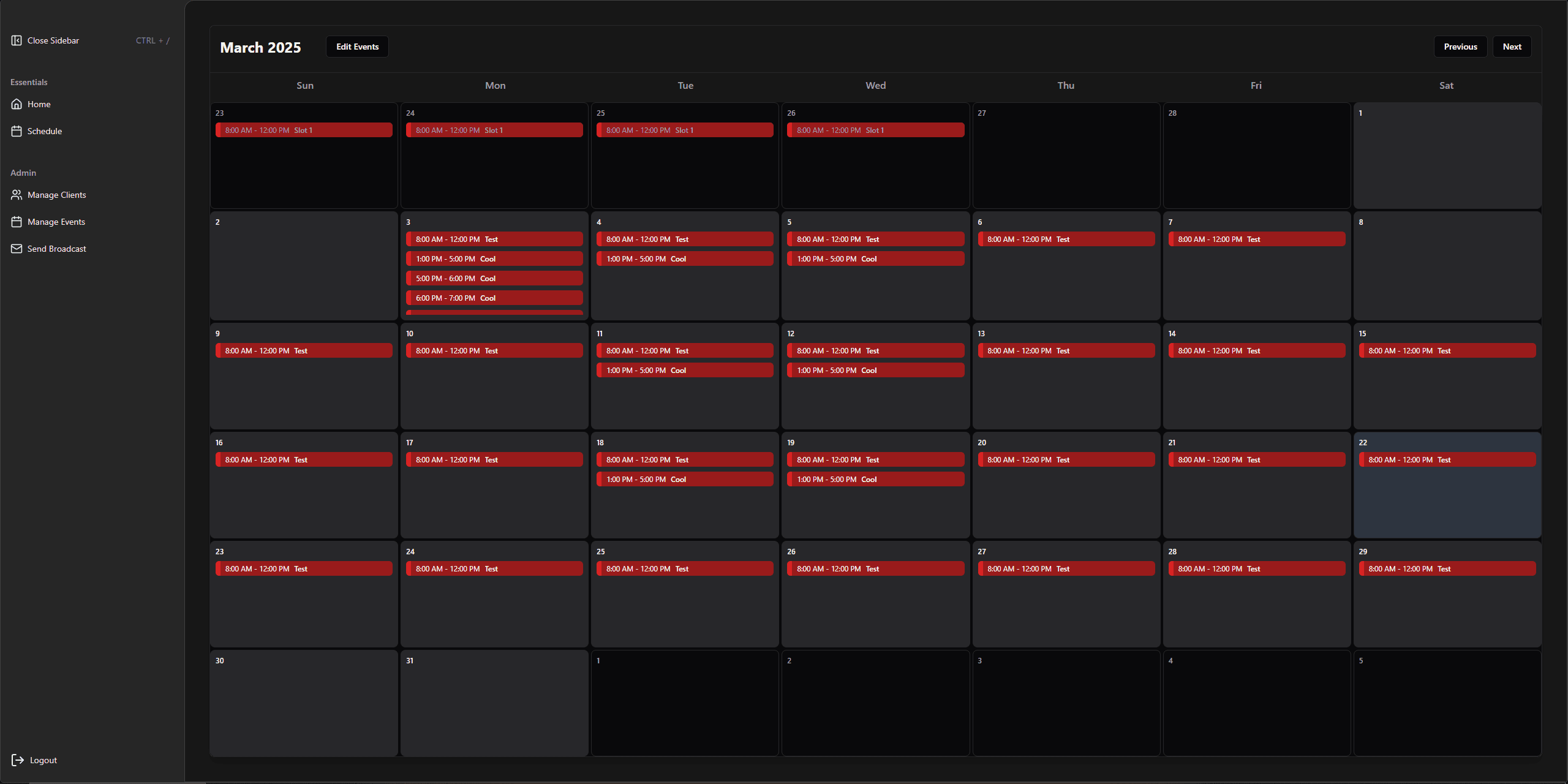 FirstDue Scheduling Interface